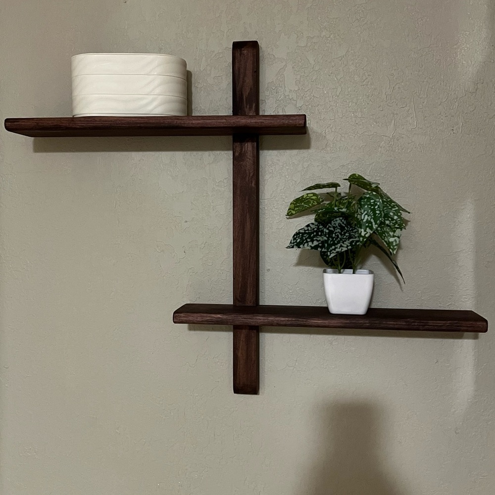 Brown Display Shelves Modern Wall Decor
